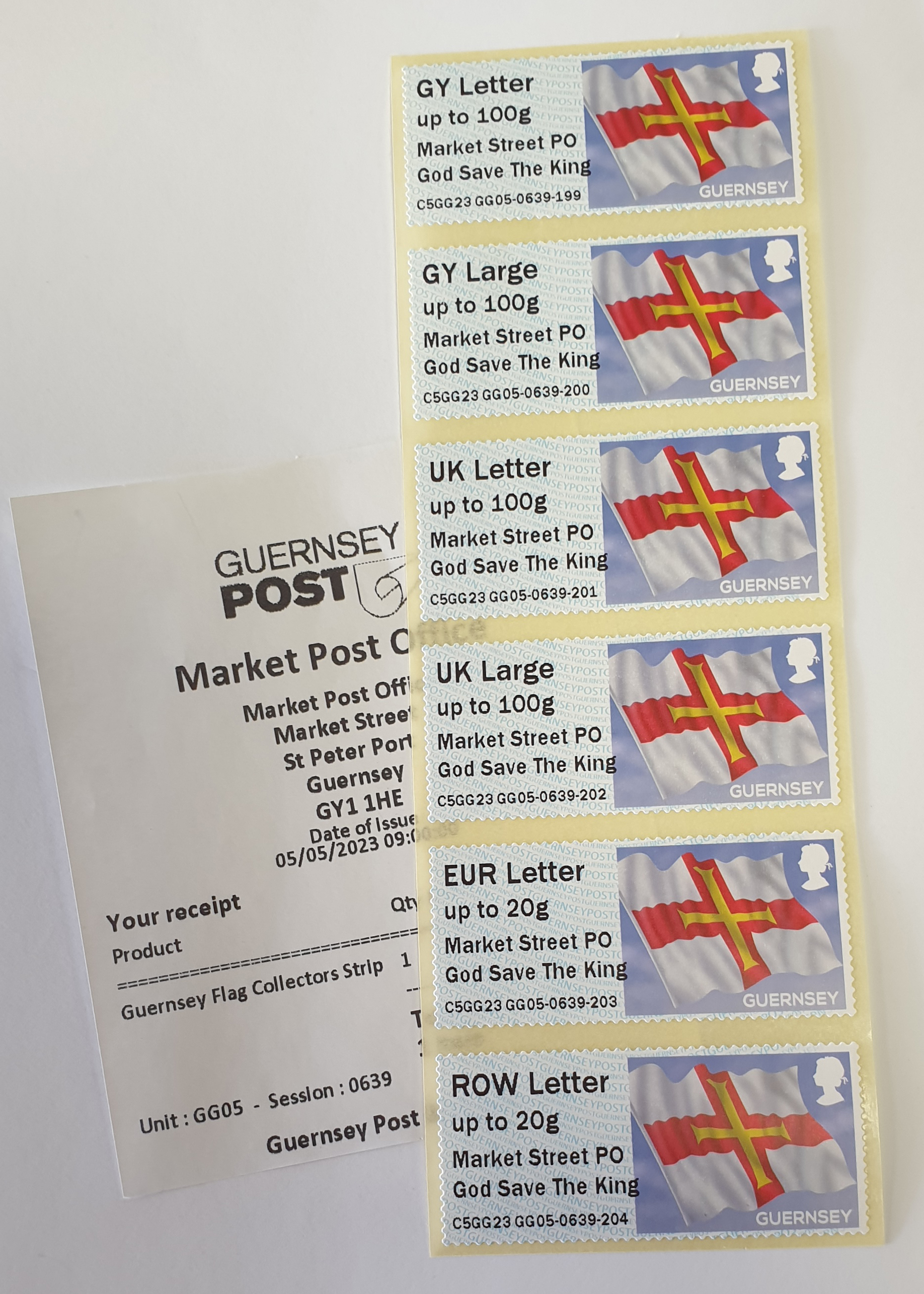 Market Street GG05 Kings Coronation overprint on Flags, 5th May